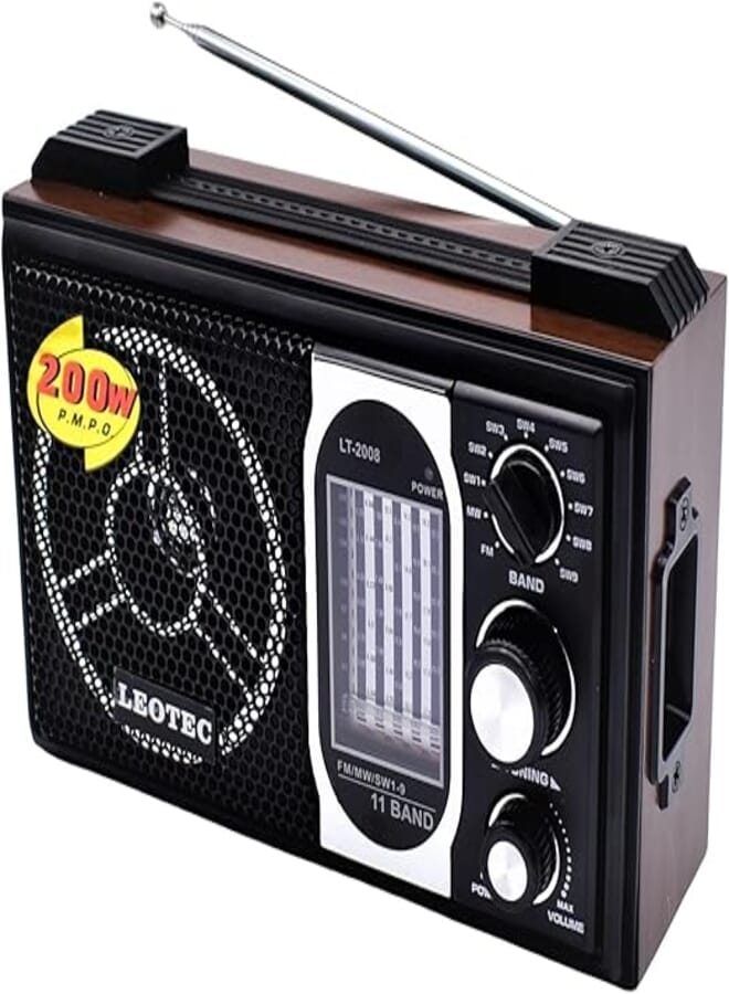 Leotech Classic 11 Wave Wood Radio Leotech (LT-2008, Black)